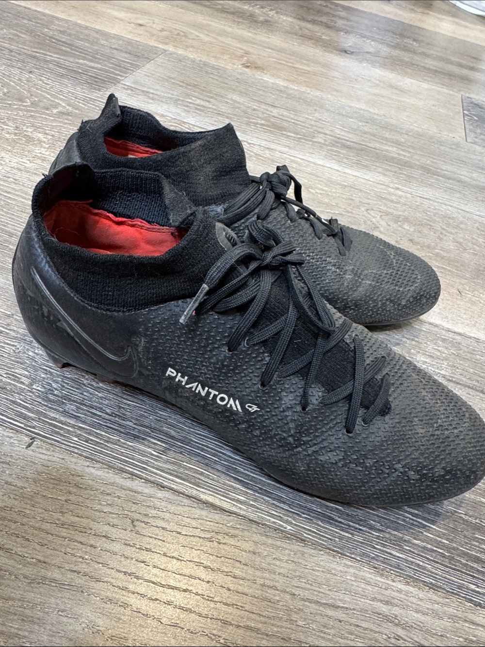 Nike Phantom GT Men's Black with Red Interior Soccer Cleats